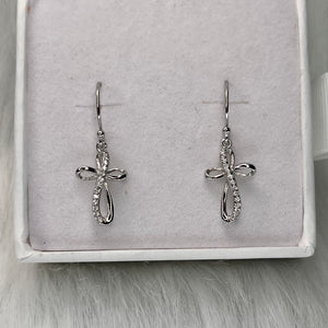 Dangle Cross Earrings .925