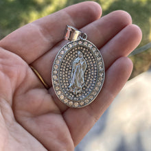 Load image into Gallery viewer, Virgin Mary CZ oval Pendant