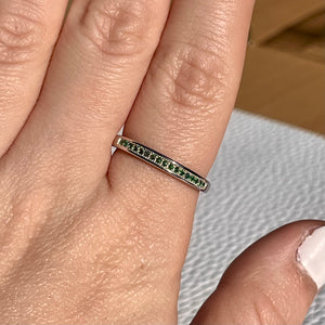 Emerald Micro Pave Ring .925