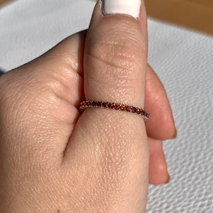 Garnet CZ Stackable Ring .925