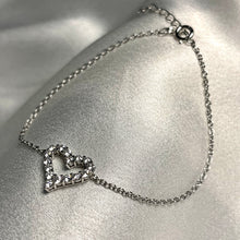 Load image into Gallery viewer, CZ Heart Bracelet .925