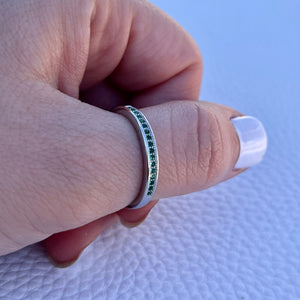 Emerald Micro Pave Ring .925