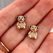 Load image into Gallery viewer, Red Bow Bear Studs