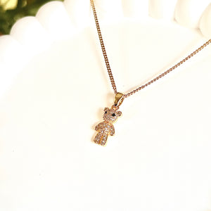 CZ Bear Necklace
