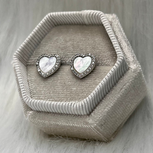 Heart Pavé Studs .925