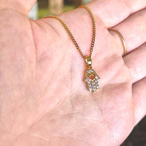 CZ Hamsa Necklace