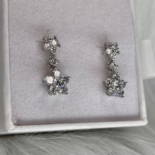 Load image into Gallery viewer, Dangly CZ Flower Studs .925