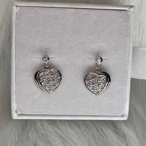 Dangly Heart Studs .925