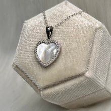 Load image into Gallery viewer, Mother of Pearl Heart Necklace .925