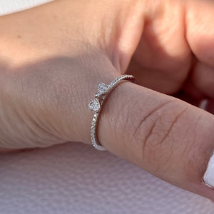 Dainty CZ Bow Ring .925