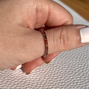 Garnet CZ Stackable Ring .925