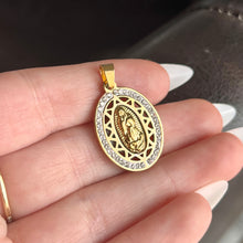 Load image into Gallery viewer, Oval Burst Virgencita Pendant