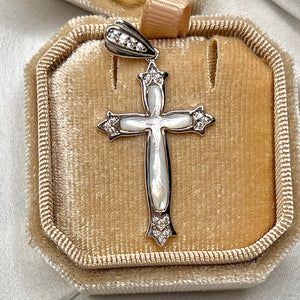Mother of Pearl Cross Pendant.925