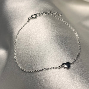 Dainty Single Heart Bracelet .925