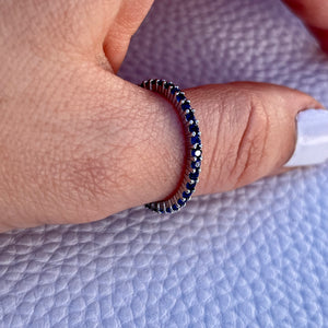 Sapphire CZ Stackable Ring .925