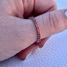 Load image into Gallery viewer, Garnet CZ Stackable Ring .925