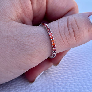 Garnet CZ Stackable Ring .925