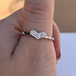 Micro Pave Heart Ring .925