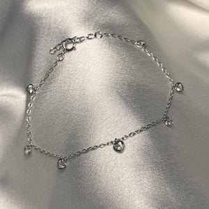 Dainty Heart Charm Bracelet .925