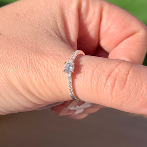 Round CZ Engagement Ring