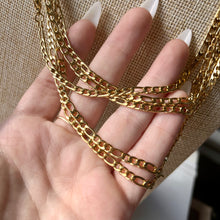 Load image into Gallery viewer, 4mm Gold Plated Stainless Steel Figaro Chain