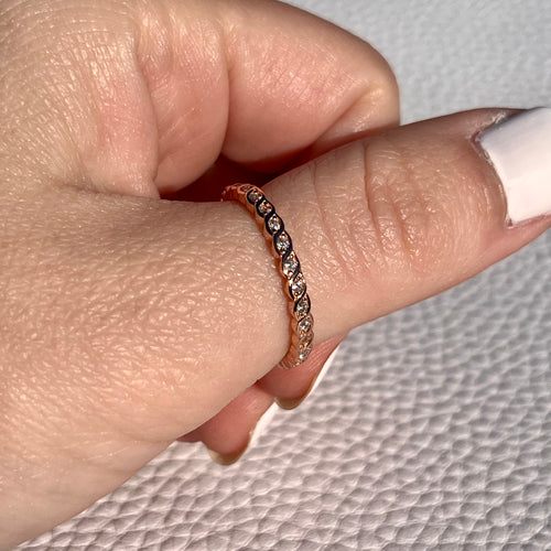 Woven Rose Gold Ring .925