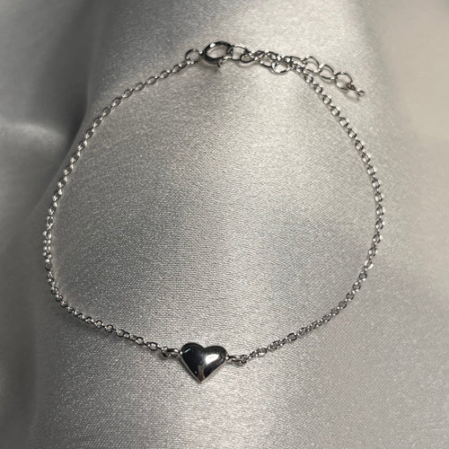 Dainty Single Heart Bracelet .925