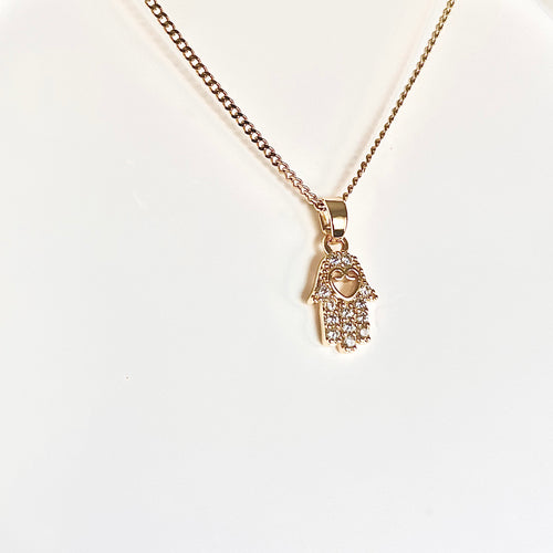 CZ Hamsa Necklace