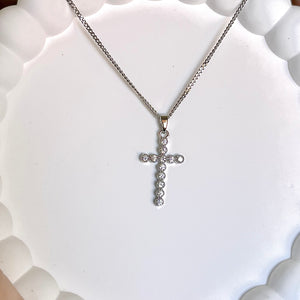Bubbly CZ Cross Necklace