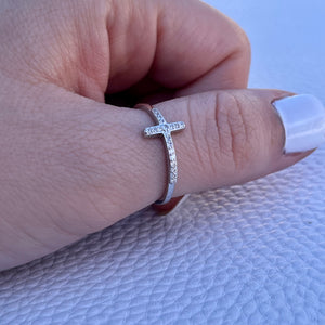 Cross Ring .925 Sterling Silver