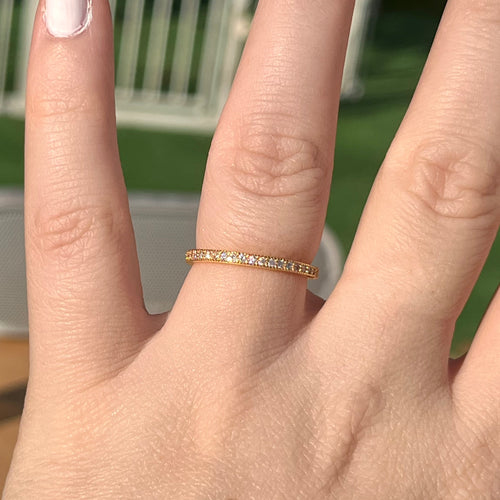 Golden CZ Band Ring