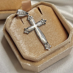 Mother of Pearl Cross Pendant.925