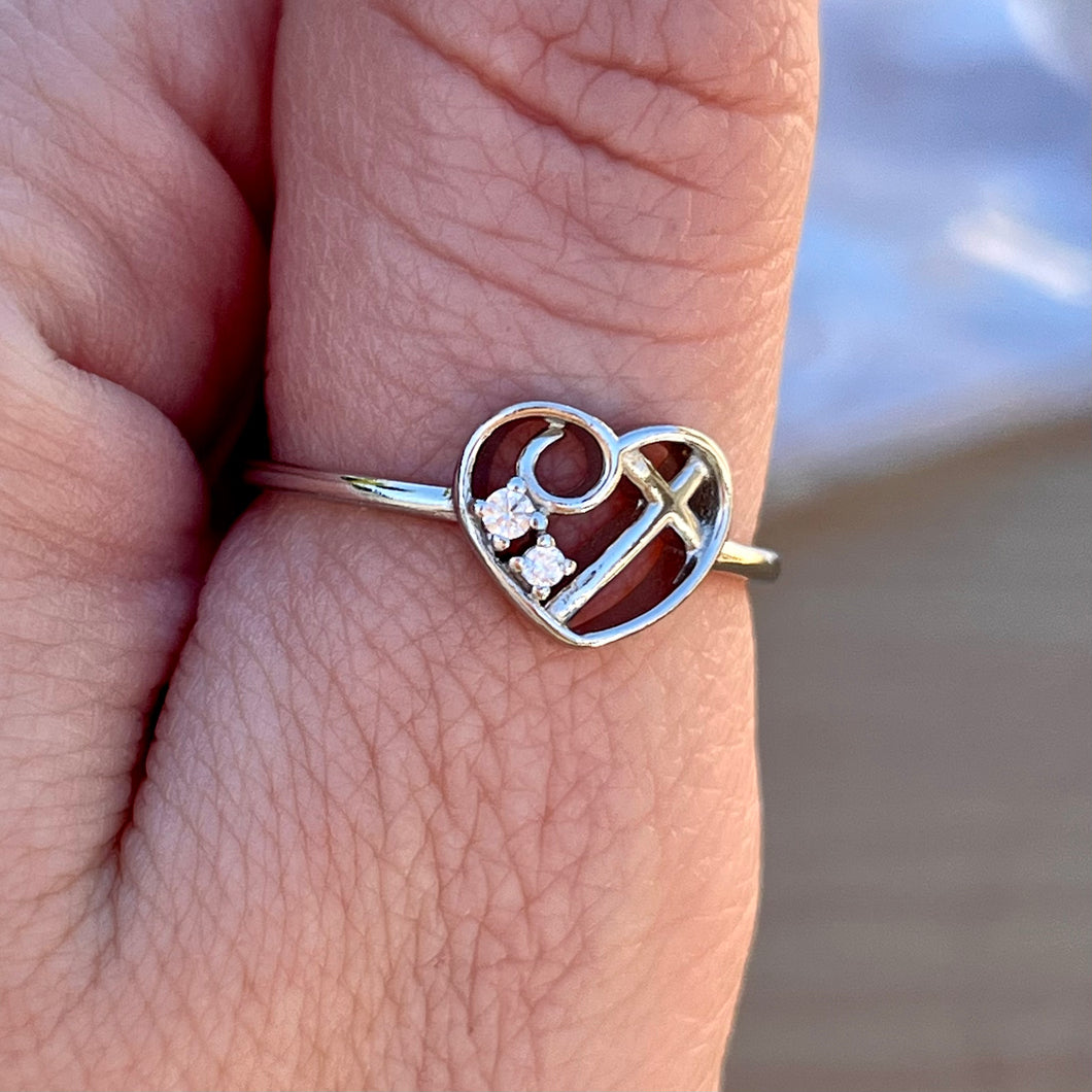 Heart Cross Ring