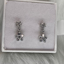 Load image into Gallery viewer, Dangly CZ Flower Studs .925