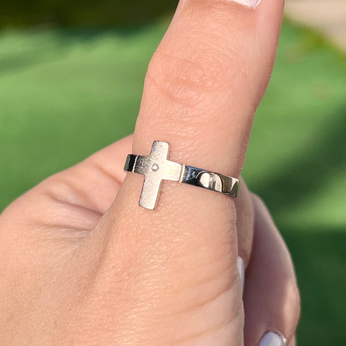 Matte Cross Ring .925