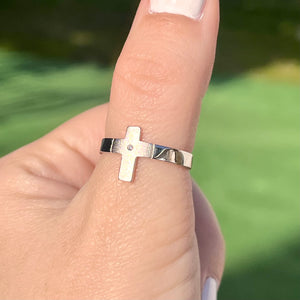 Matte Cross Ring .925