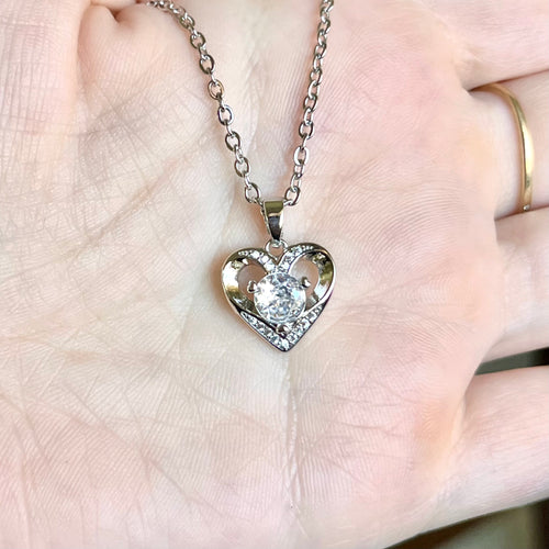 Dazzling CZ heart Necklace