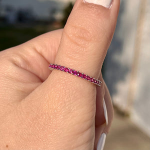 Fuchsia CZ Stackable Ring .925