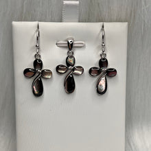 Load image into Gallery viewer, Cross Earrings and Pendant Set .925