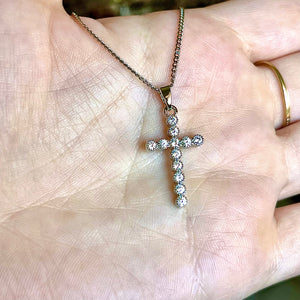 Bubbly CZ Cross Necklace
