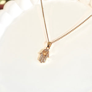 CZ Hamsa Necklace