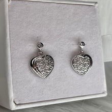 Load image into Gallery viewer, Dangly Heart Studs .925