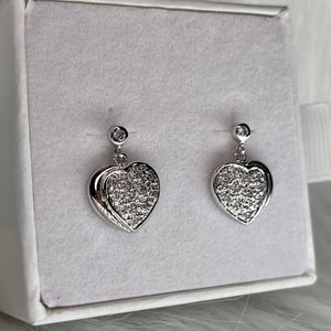 Dangly Heart Studs .925