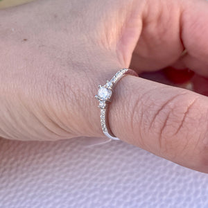 Round CZ Engagement Ring