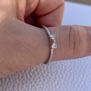 Dainty CZ Bow Ring .925