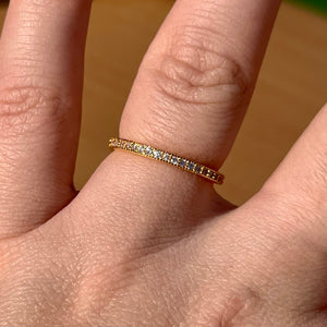 Golden CZ Band Ring