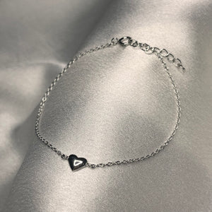 Dainty Single Heart Bracelet .925