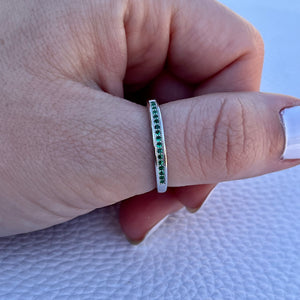 Emerald Micro Pave Ring .925