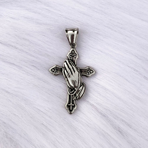 Crucifix with Prayer Hands Pendant