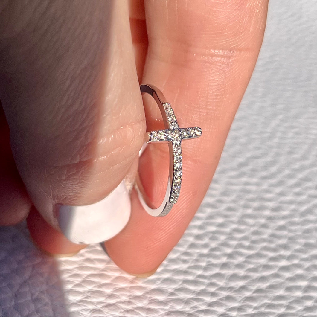 Cross Ring .925 Sterling Silver